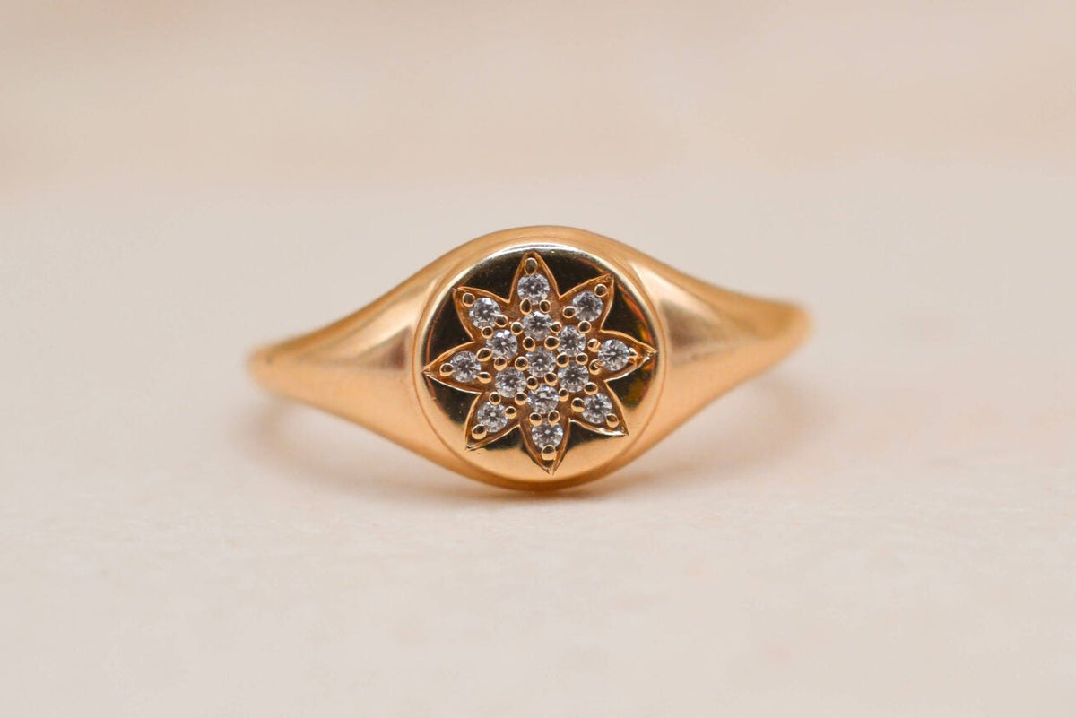 Bague ronde étoilée