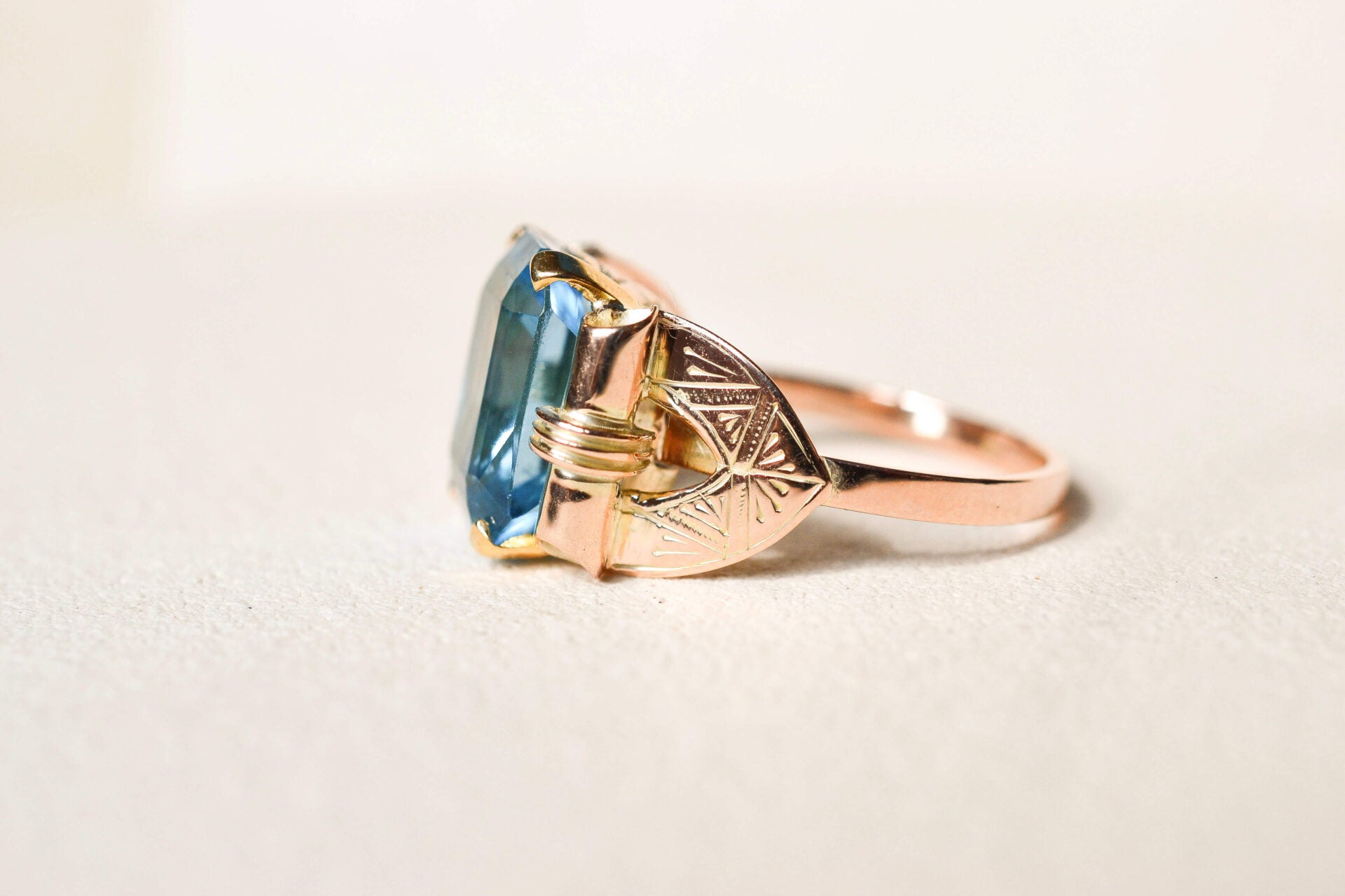 Bague Tank Aigue-Marine
