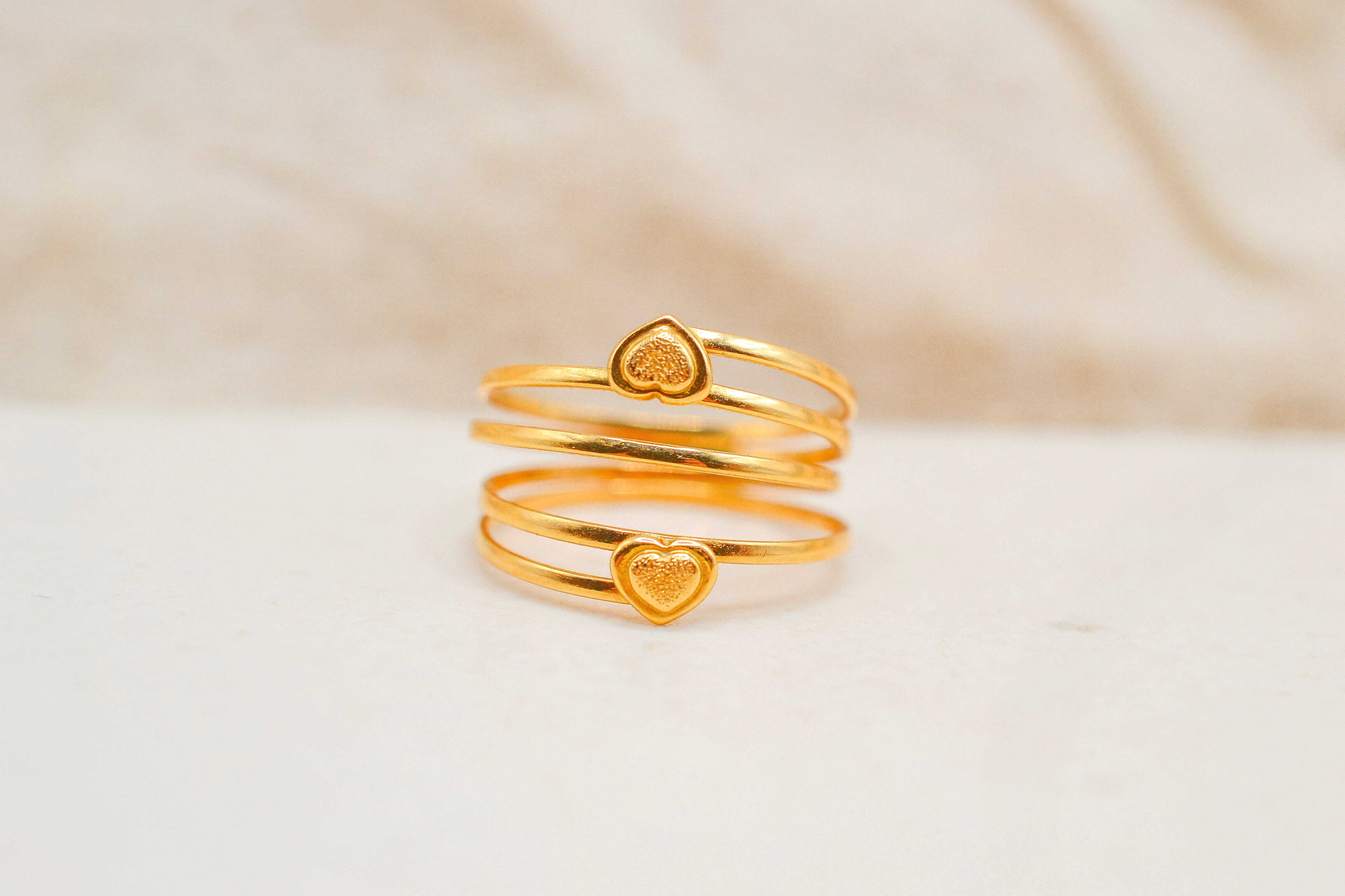 Bague multi-anneaux coeur