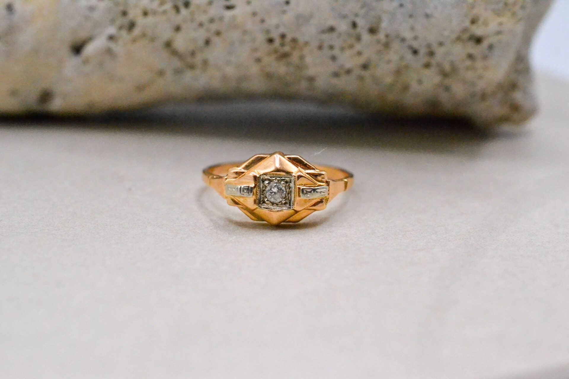 Bague Art Déco 2 Ors Diamant