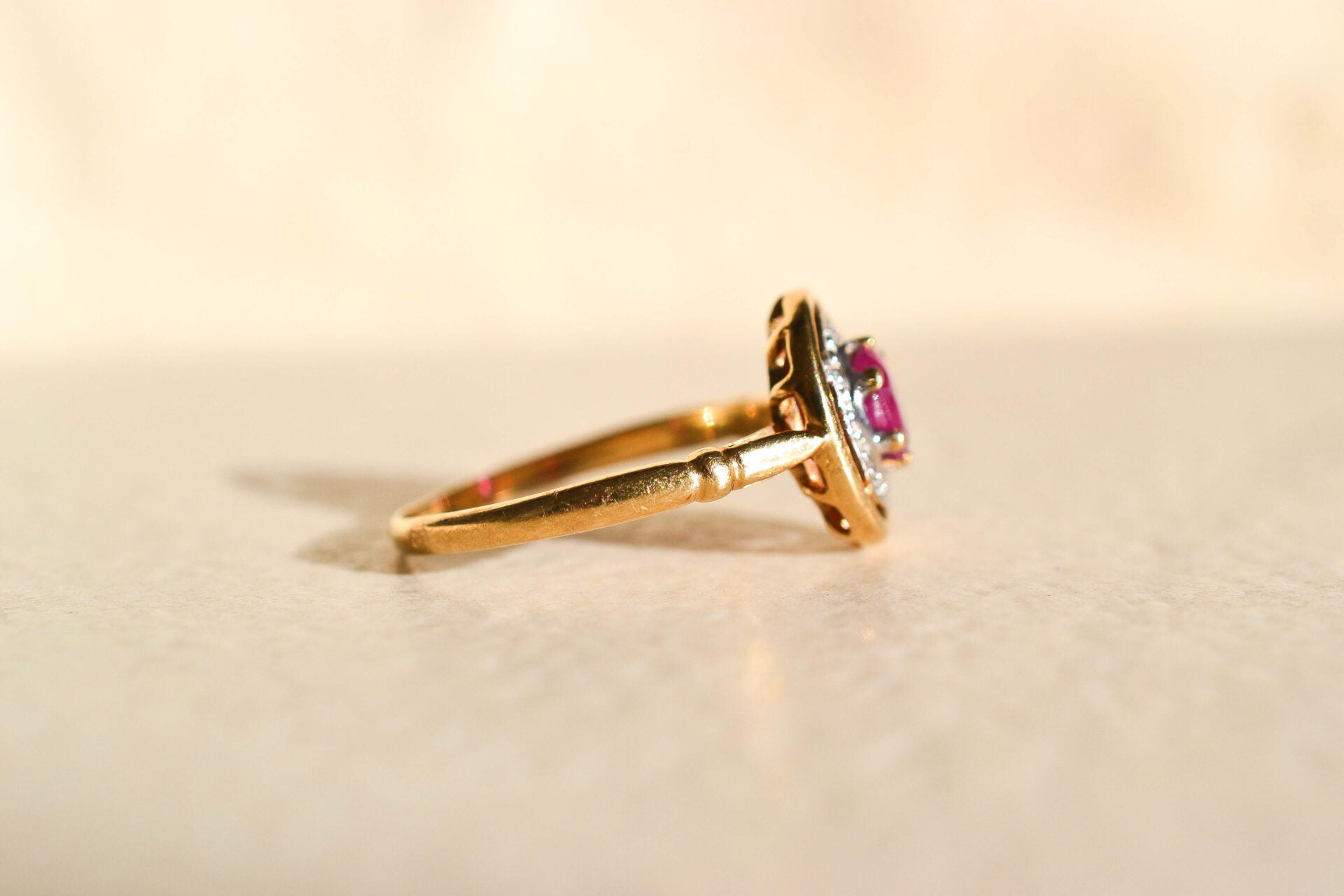 Bague Ovale 2 Ors Rubis 9K