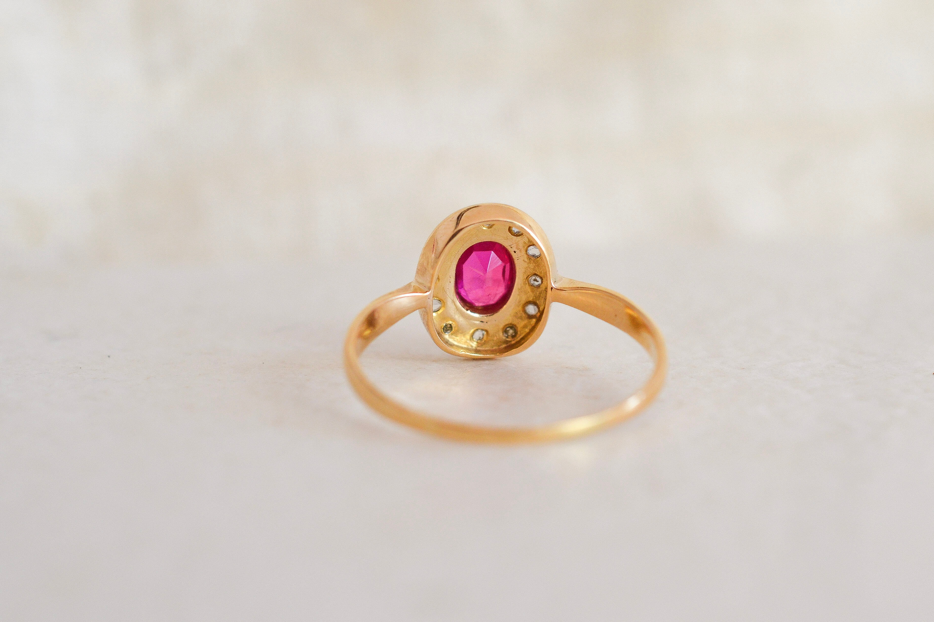 Bague ovale Rubis et Diamants