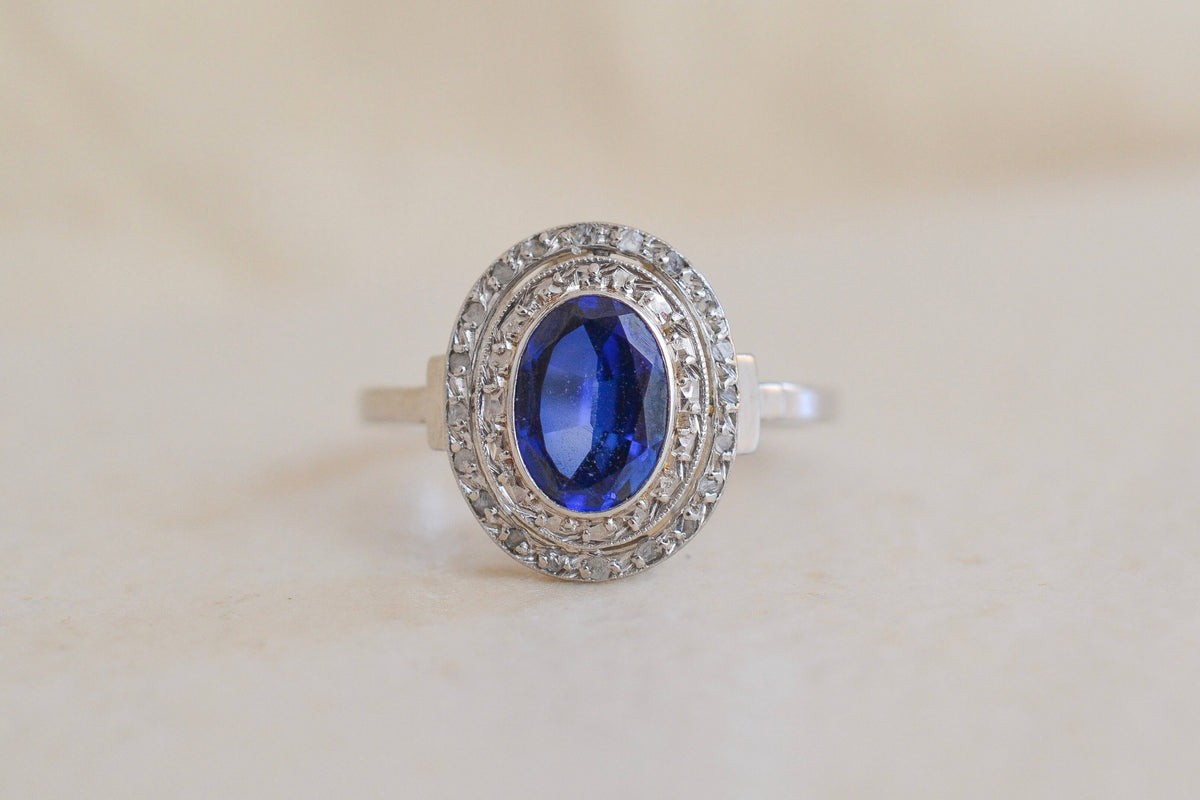 Bague Ovale Saphir et Diamants