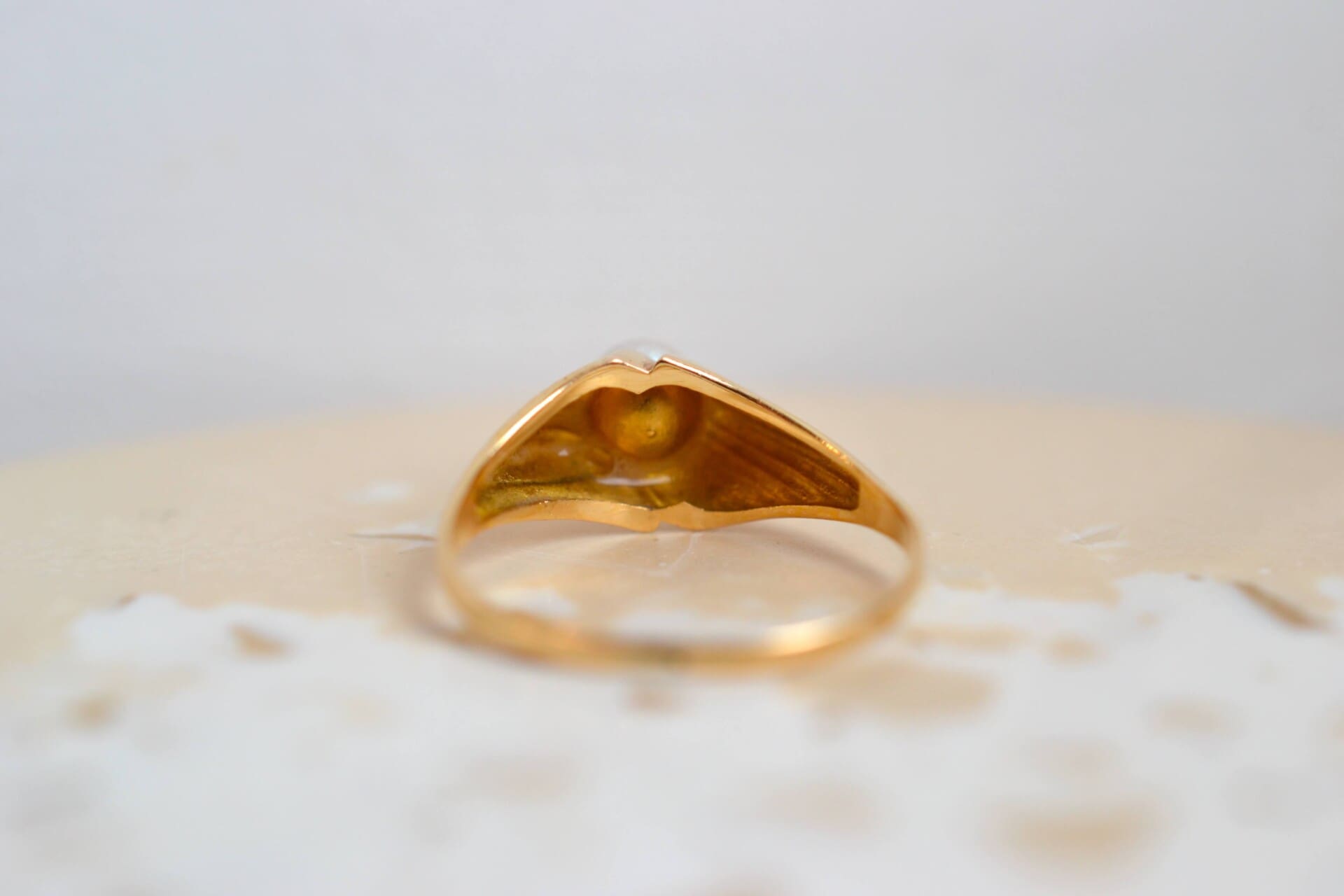 Bague striée Perle