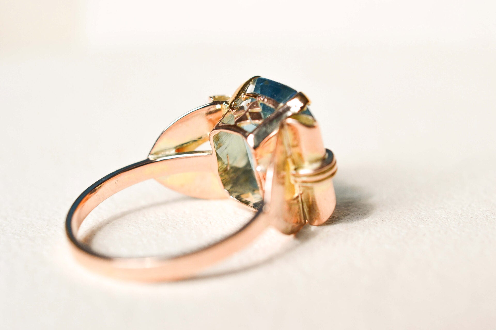 Bague Tank Aigue-Marine