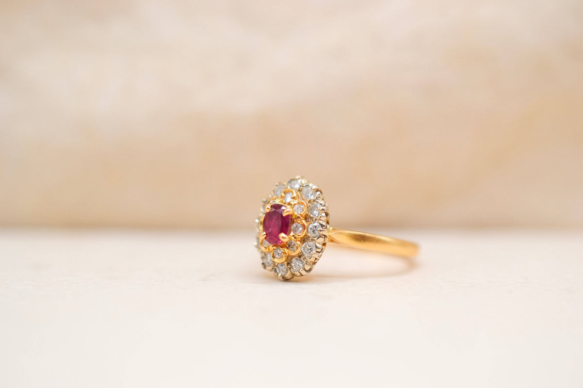 Bague Pompadour Rubis et Diamants