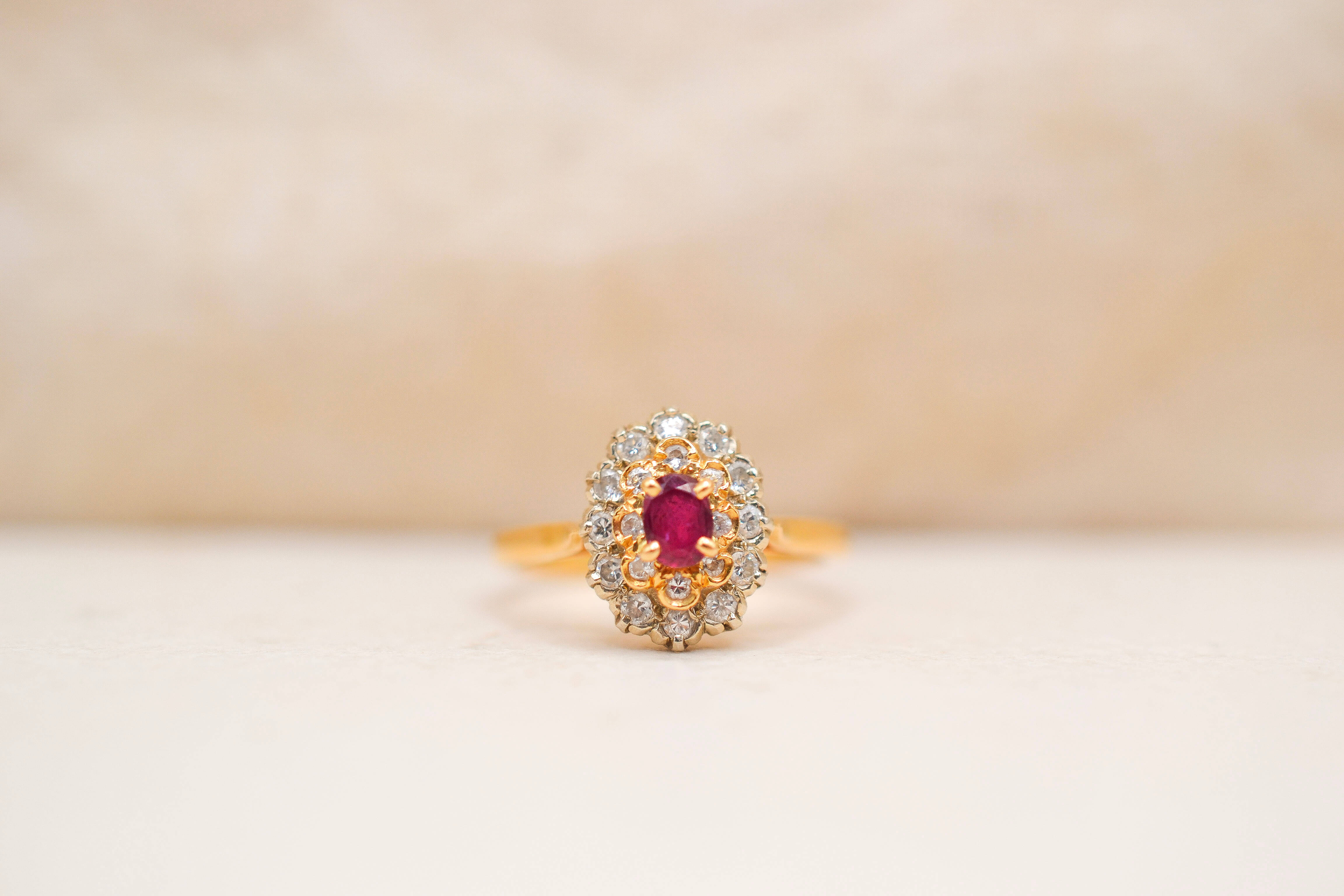 Bague Pompadour Rubis et Diamants