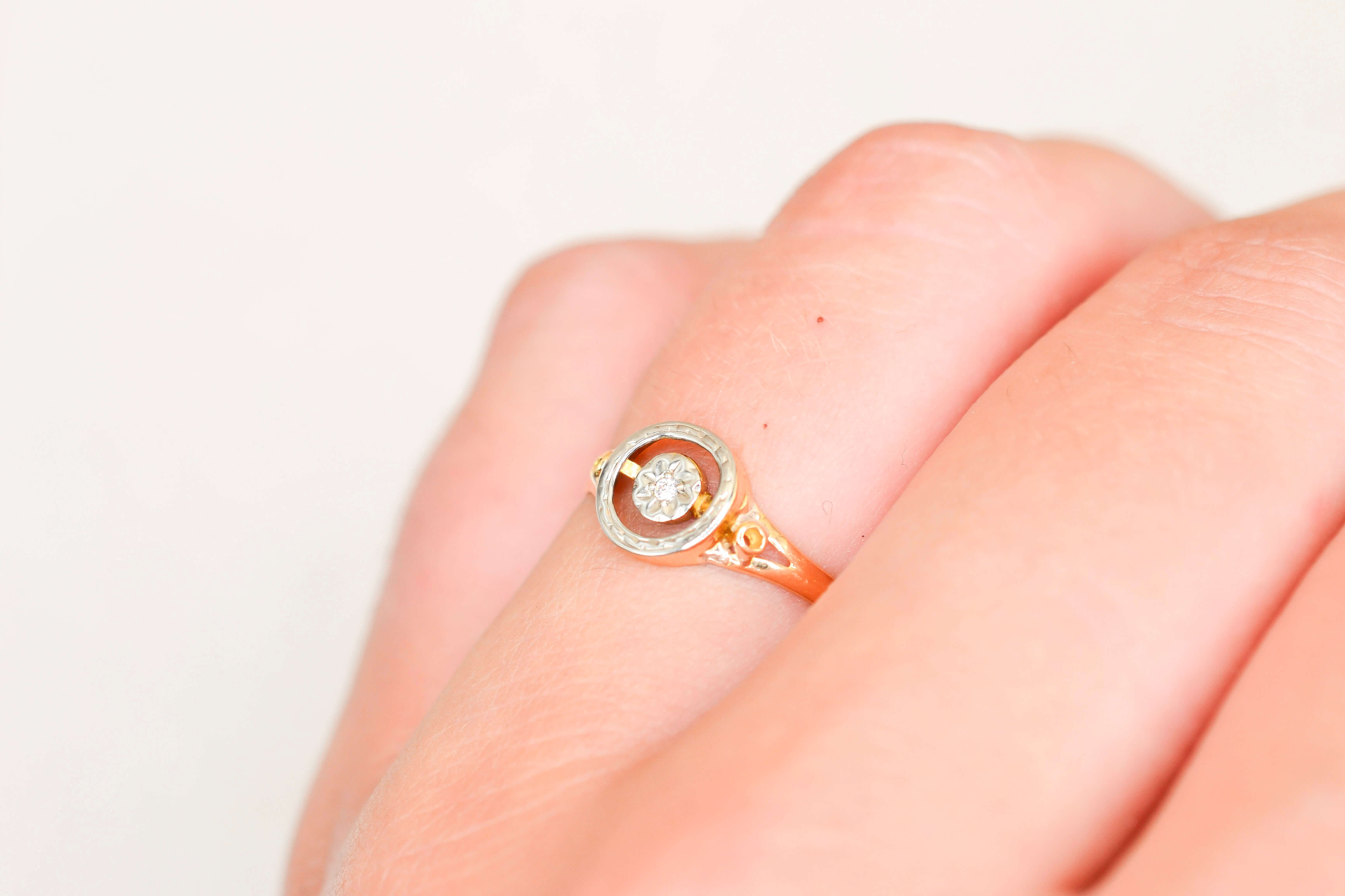 Bague ronde géométrique 2 Ors