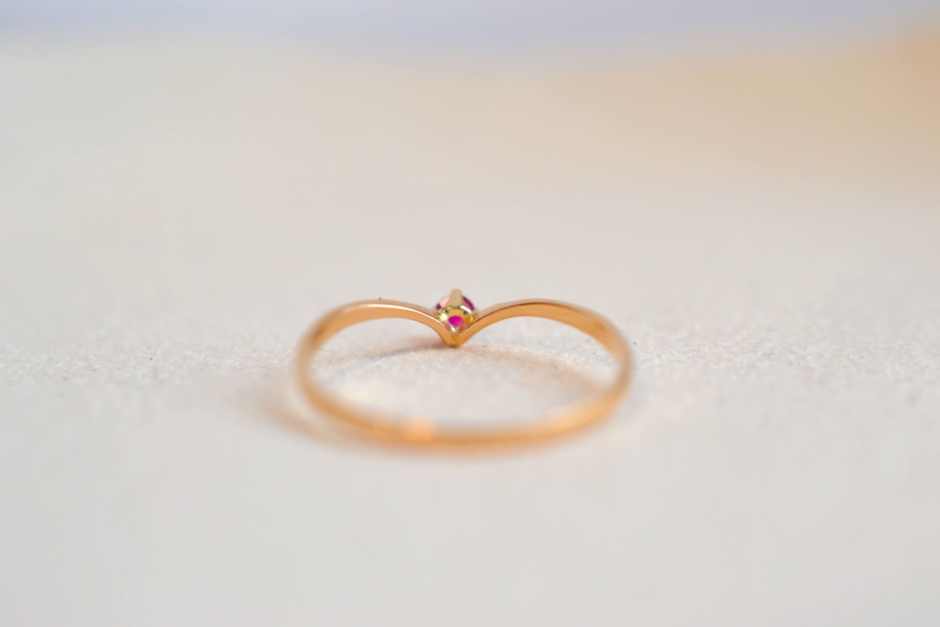 Bague Solitaire Rubis de synthèse