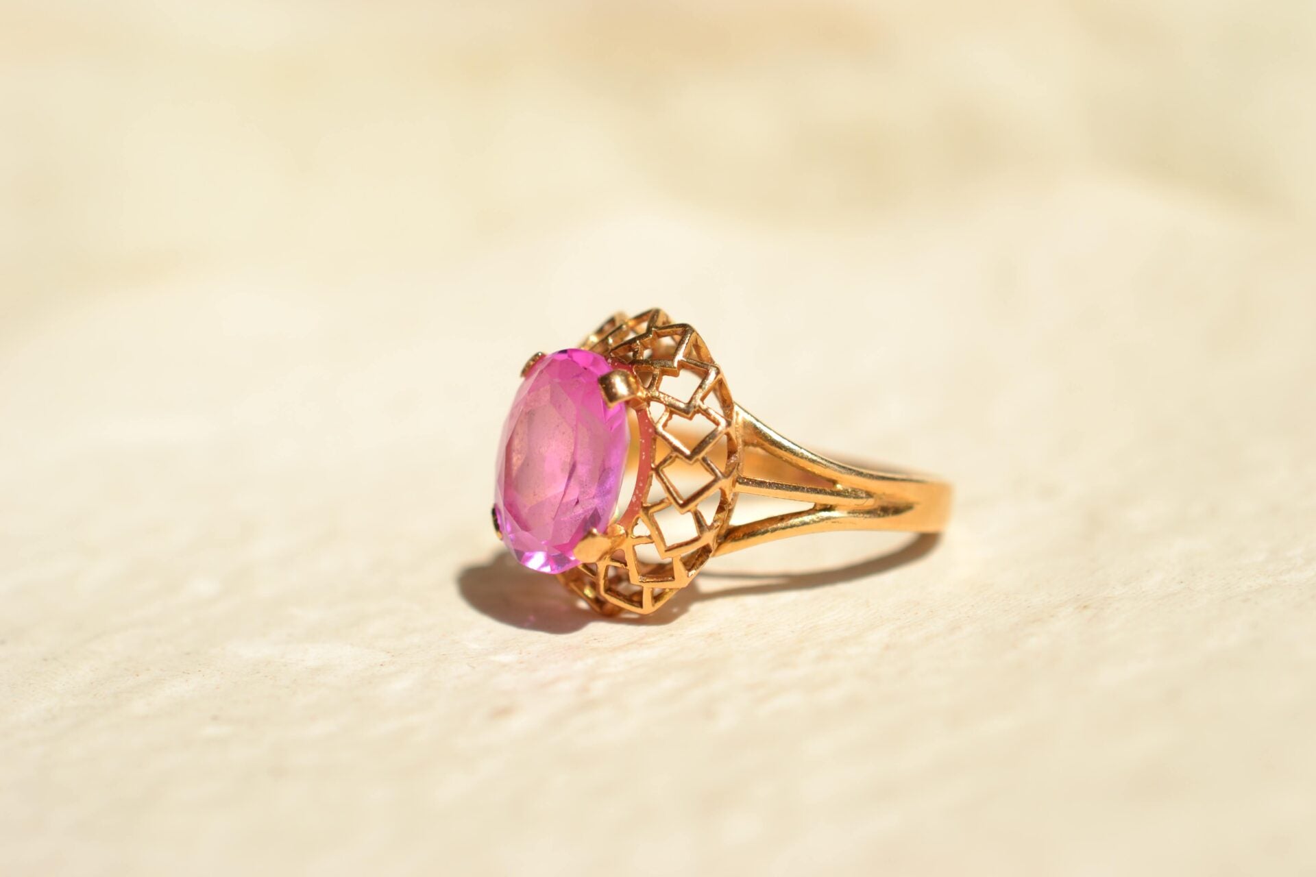 Bague cocktail Rubis de synthèse