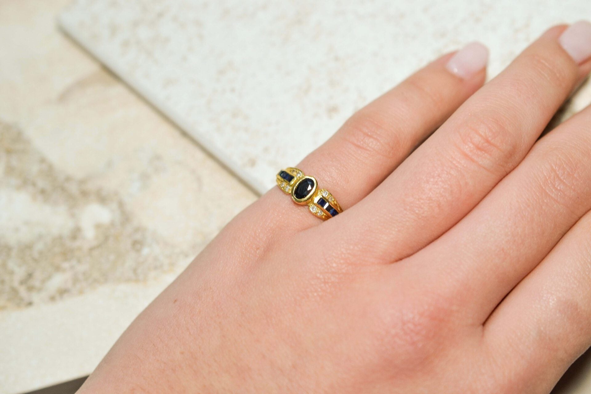 Bague Diadème Saphir et Diamant