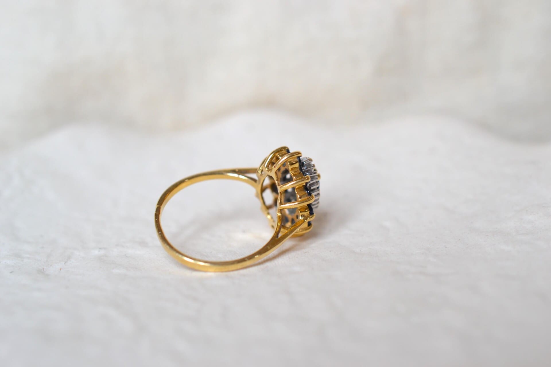 Bague Marquise Saphirs et Diamants