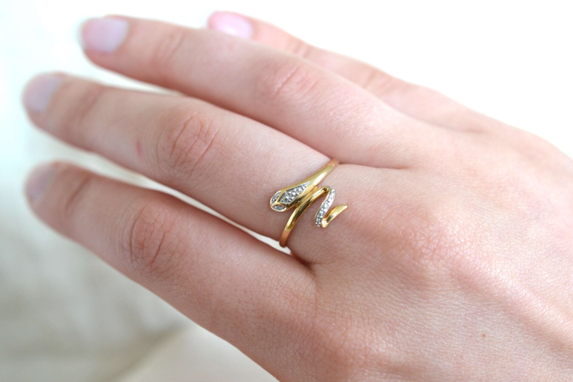 Bague serpent 2 Ors Diamants