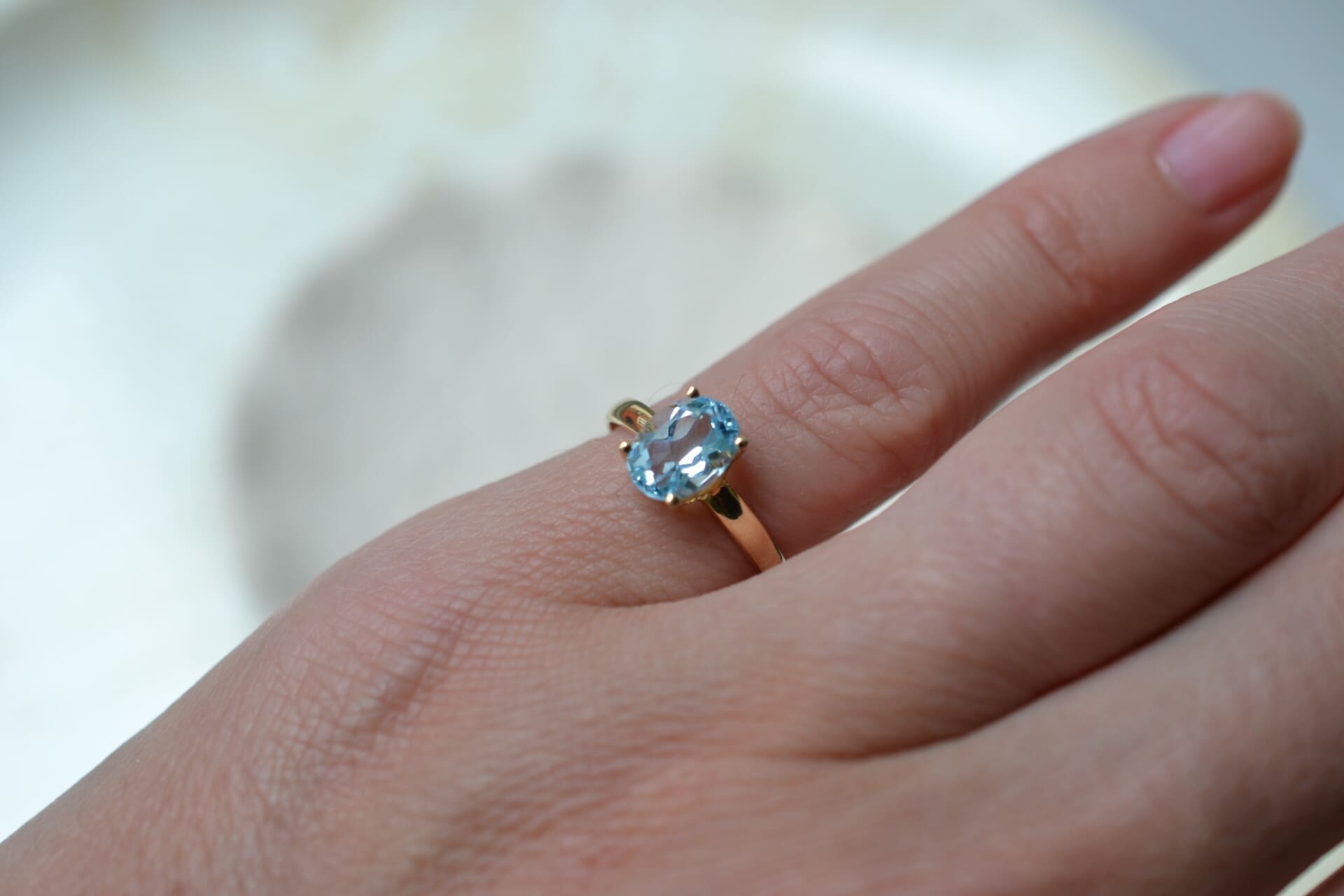 Bague solitaire Topaze