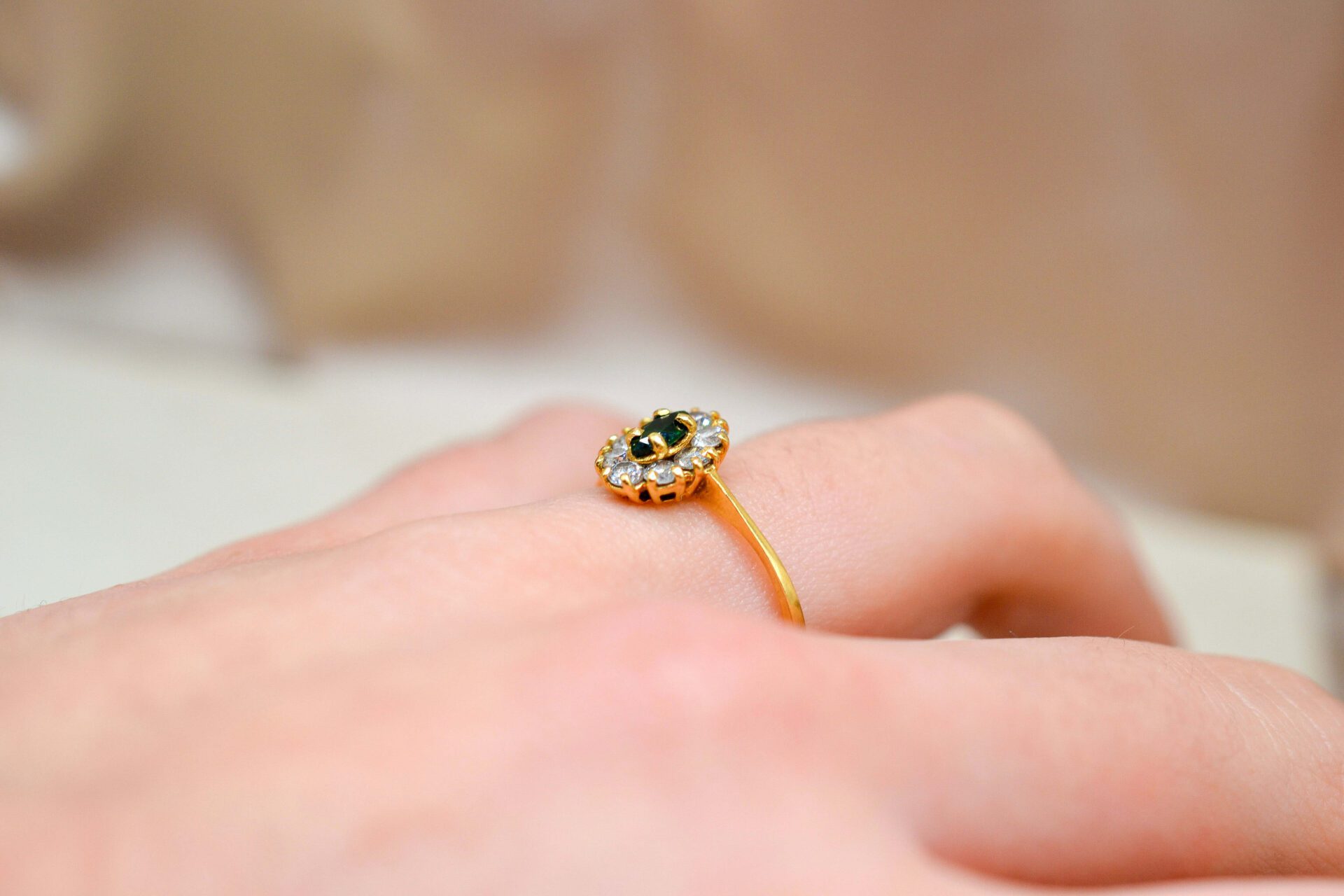 Bague Marguerite Doublet Grenat Verre
