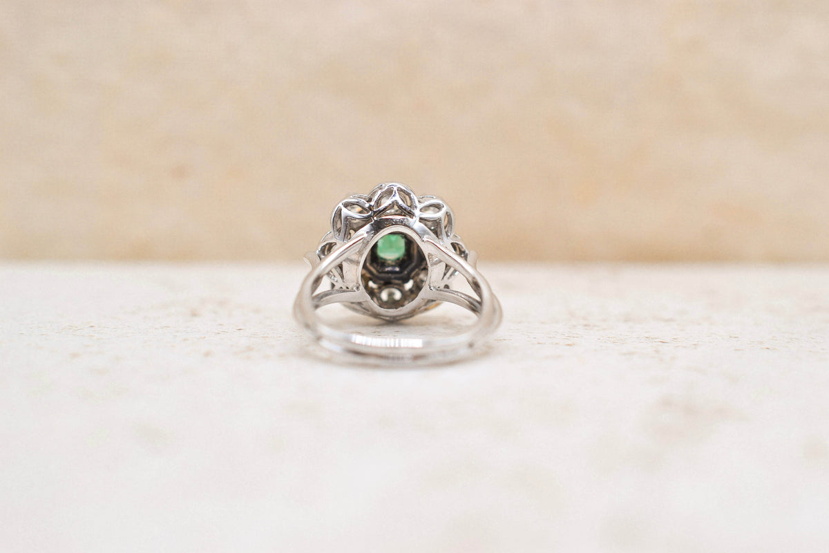 Bague flocon Diamants Emeraude