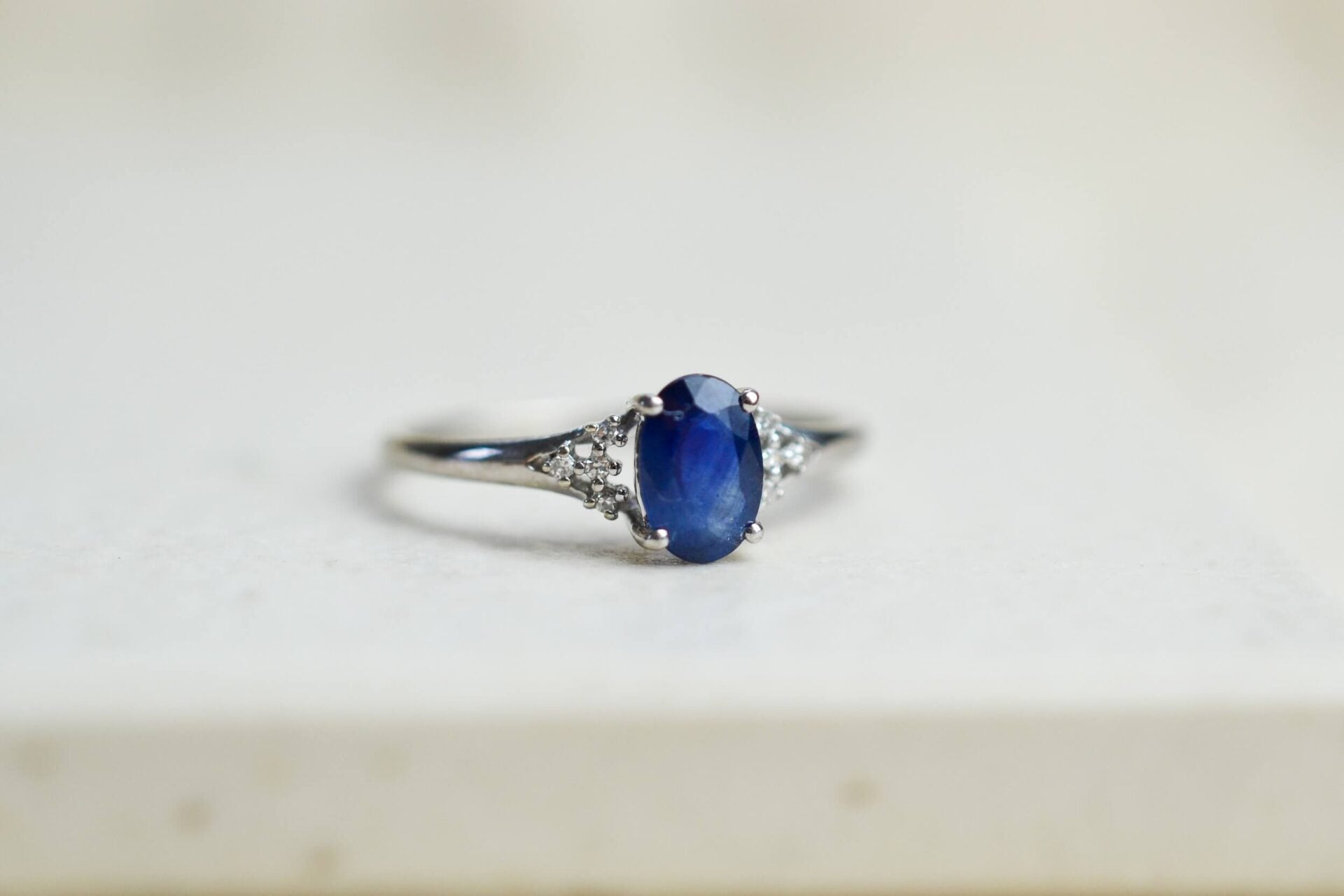 Bague Saphir Diamants 14K