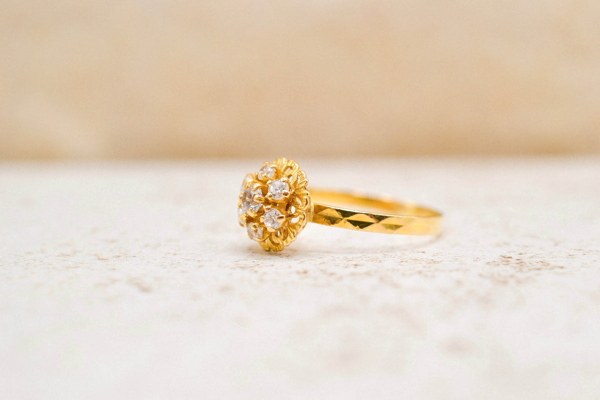 Bague flocon Oxydes Or jaune