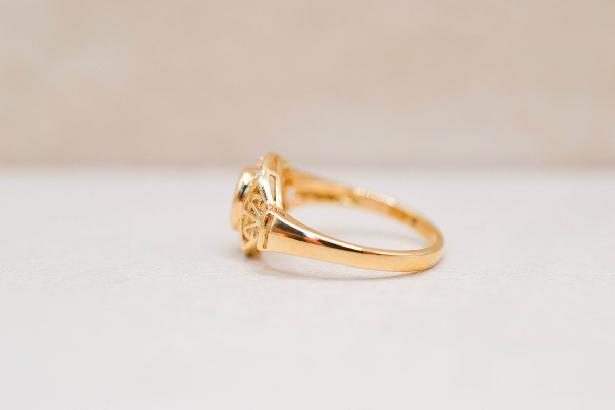 Bague architecturale Saphir Diamants
