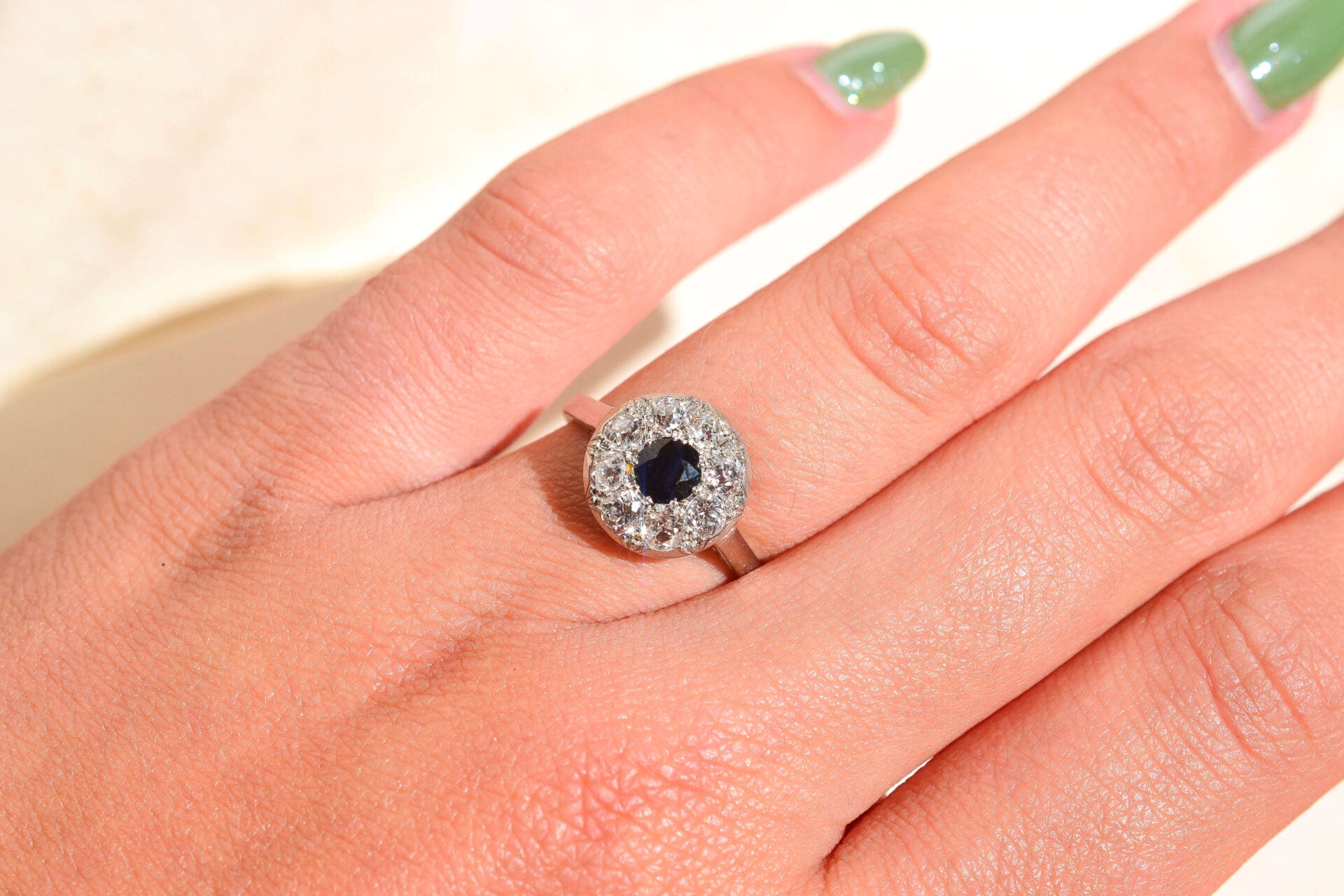 Bague Fleur Saphir & Diamants