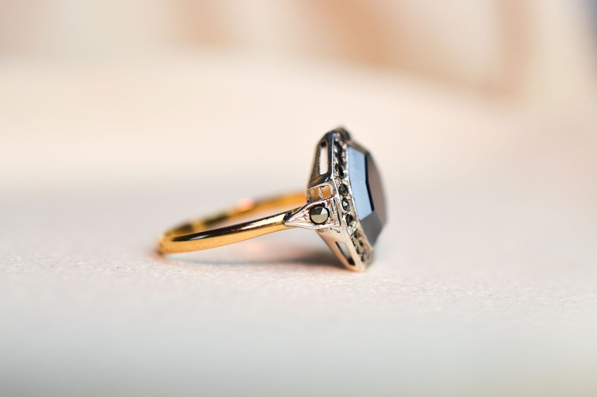 Bague Hématite et Marcassites