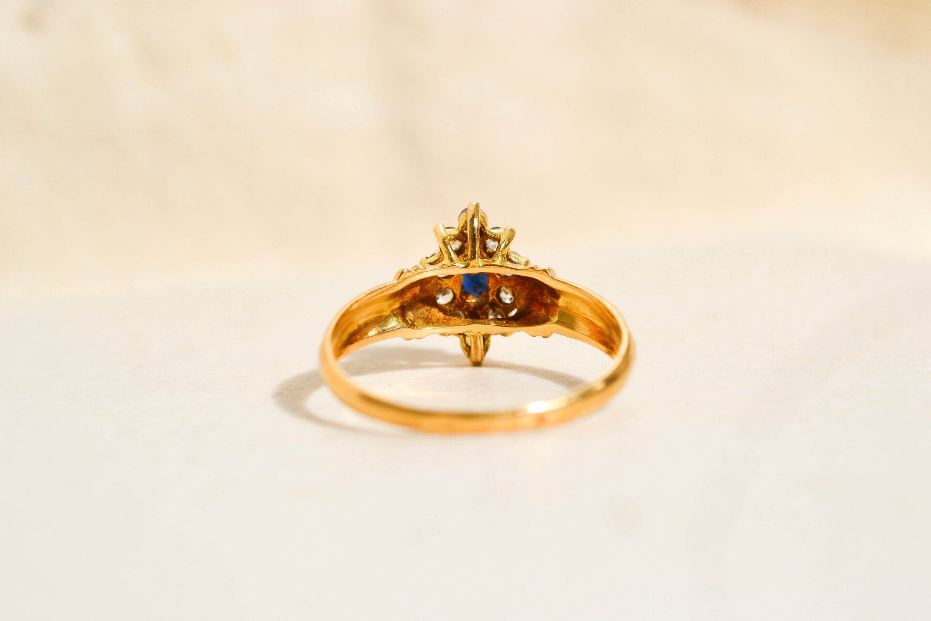 Bague Marguerite Saphir Oxydes