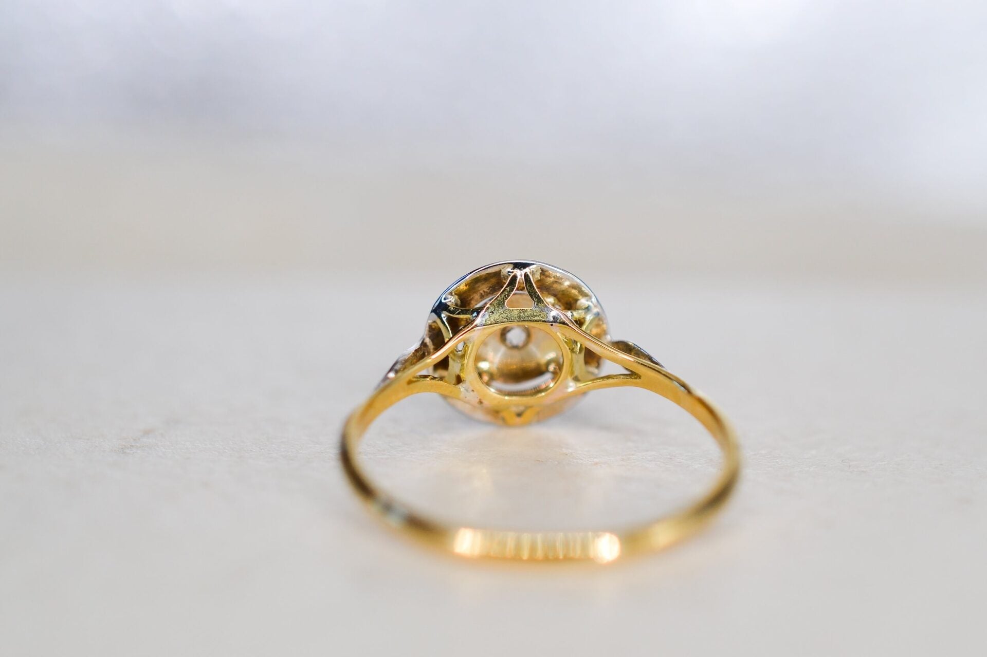 Bague Art Déco circulaire 2 Ors