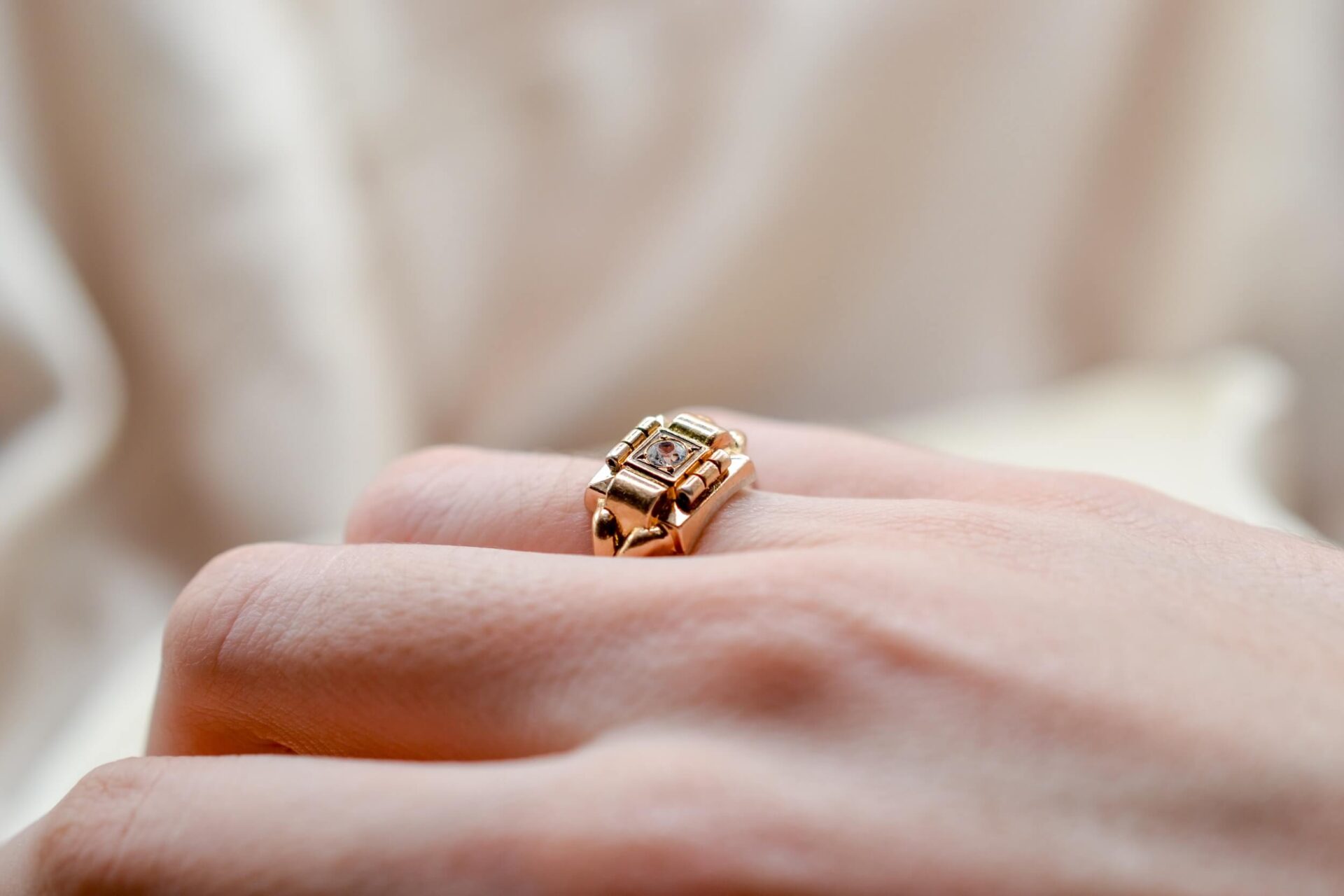 Bague Tank Or et Argent