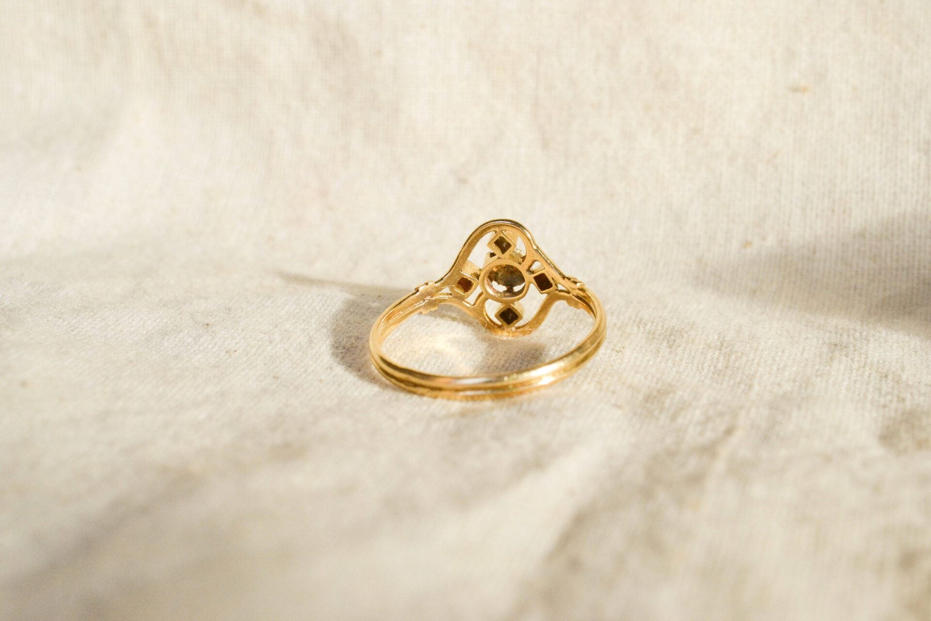 Bague typique Art Nouveau 2 Ors