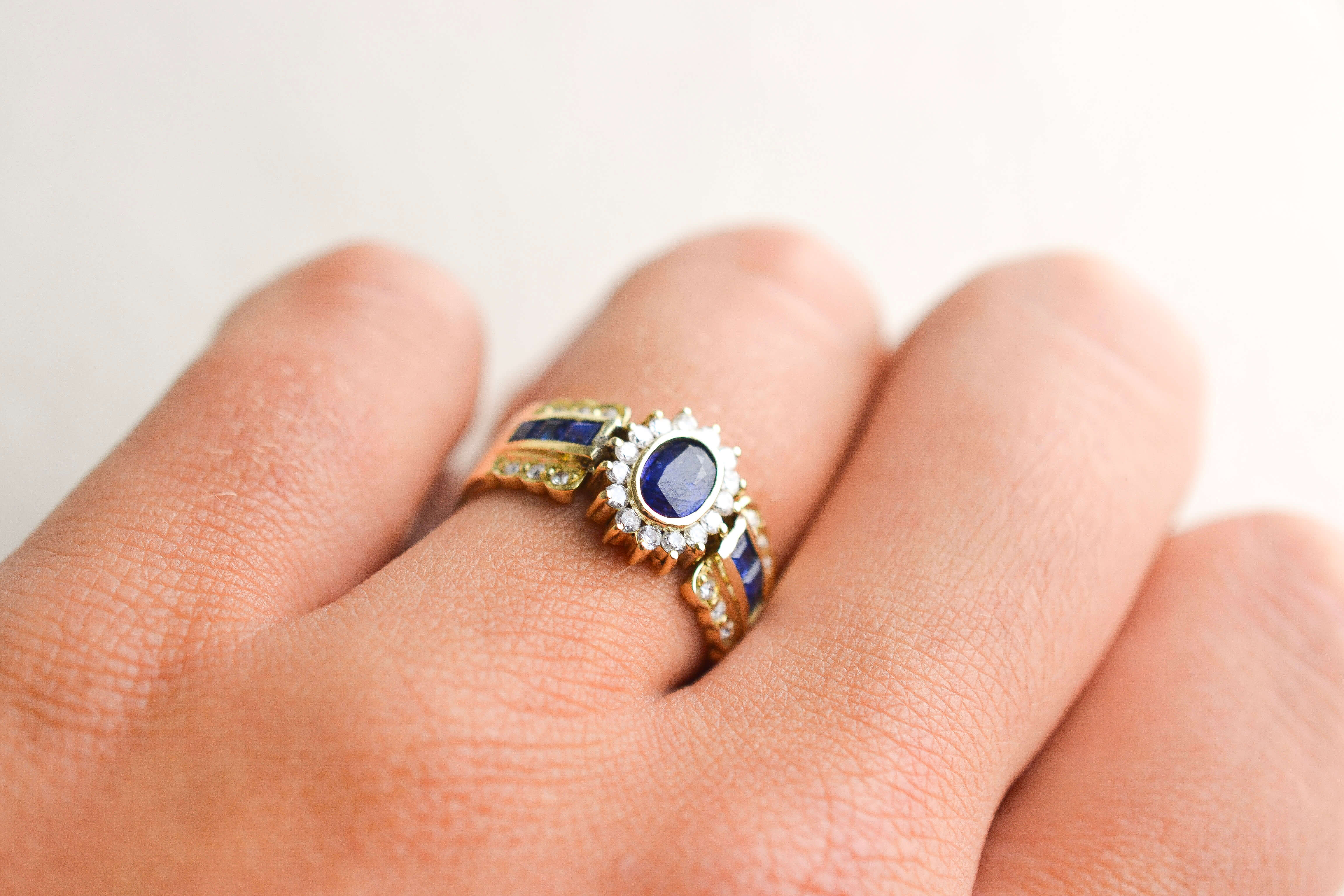 Bague marguerite soleil Saphirs & Diamants