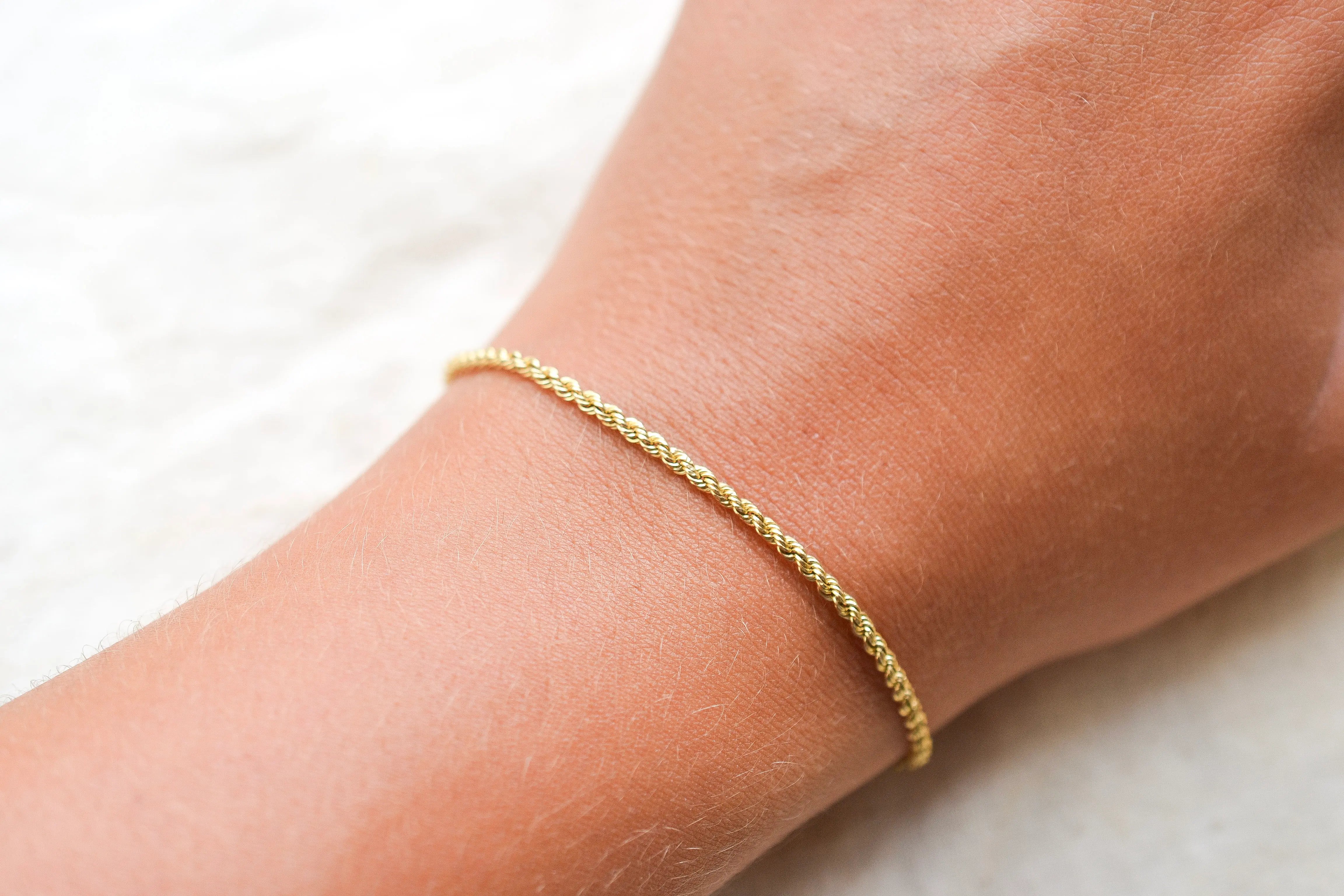 Bracelet maille corde en Or
