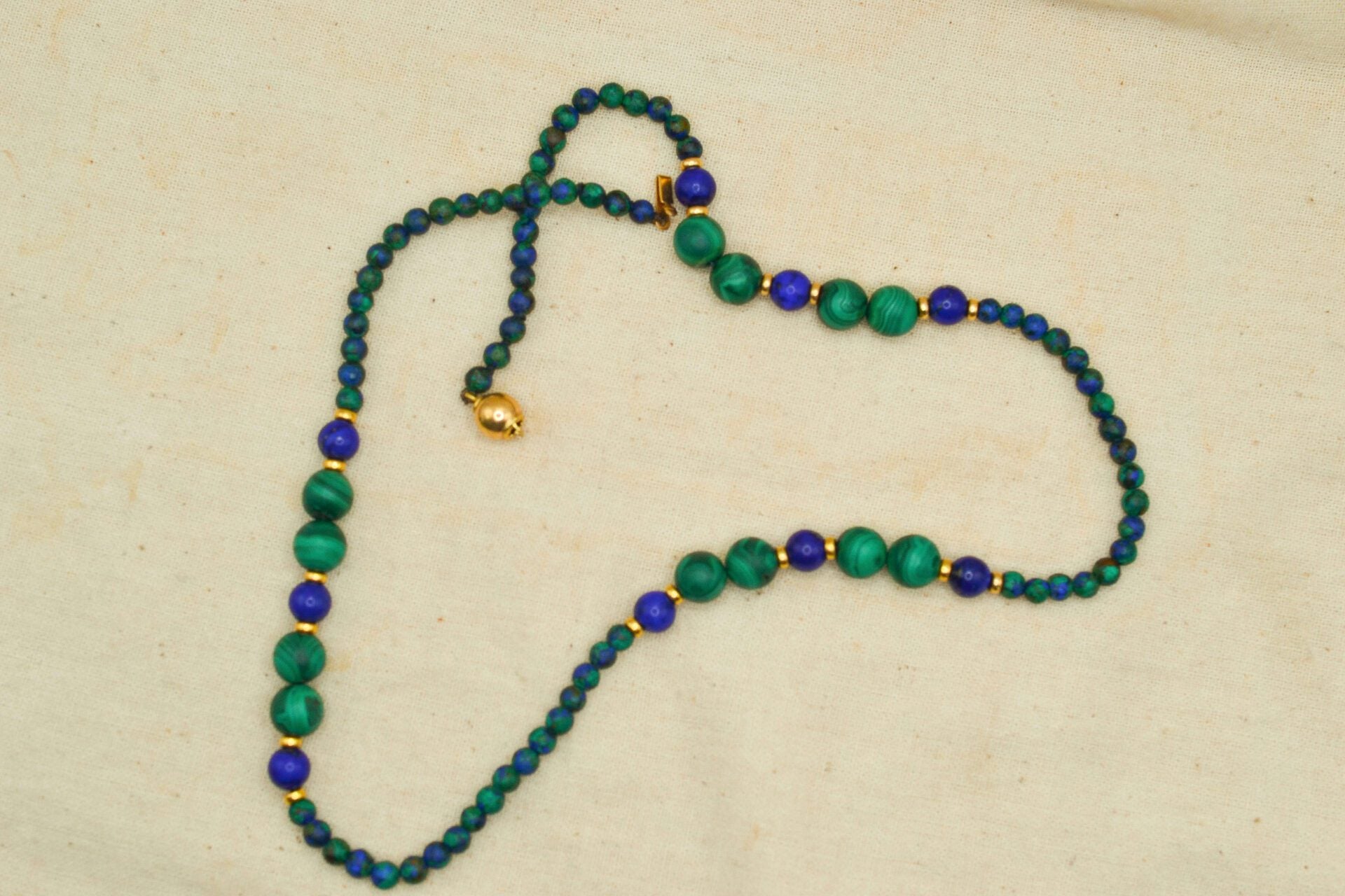Collier Malachite et Lapis Lazuli