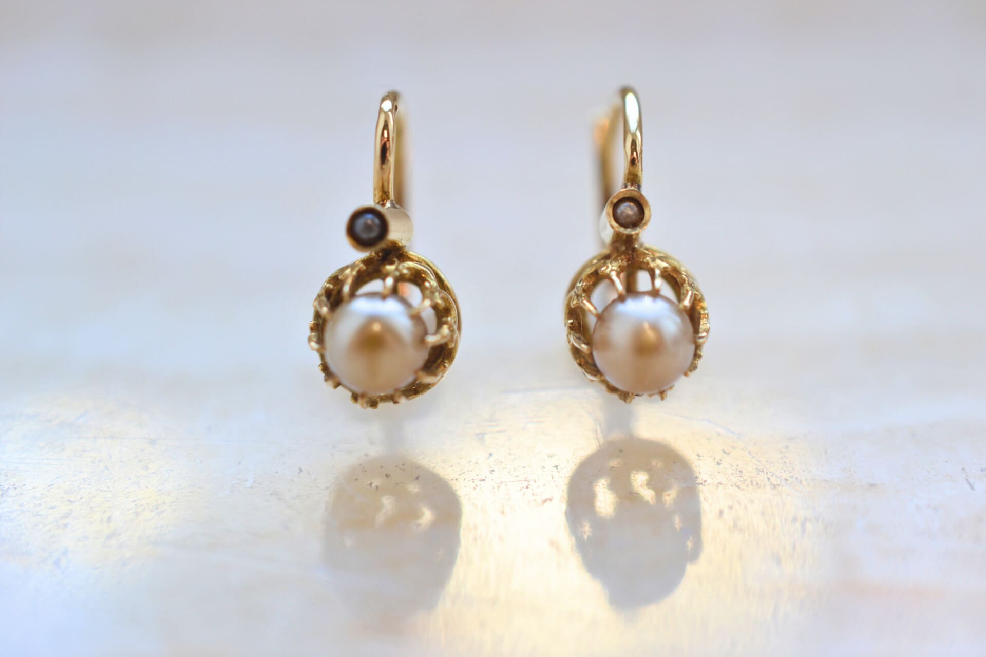 Dormeuses Perles et coques ajourées