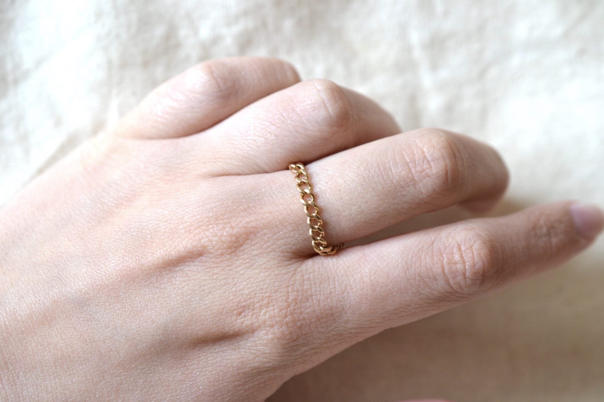 Bague chaîne maille gourmette