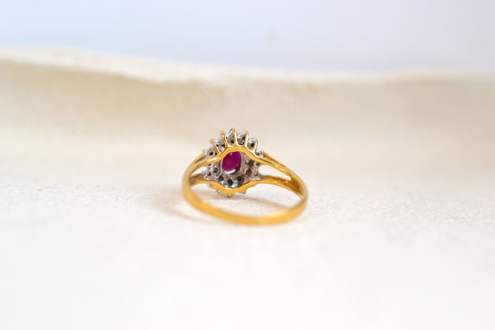 Bague Marguerite Rubis et Diamants