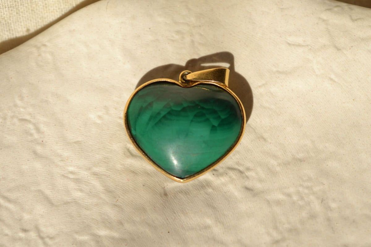 Pendentif coeur Malachite