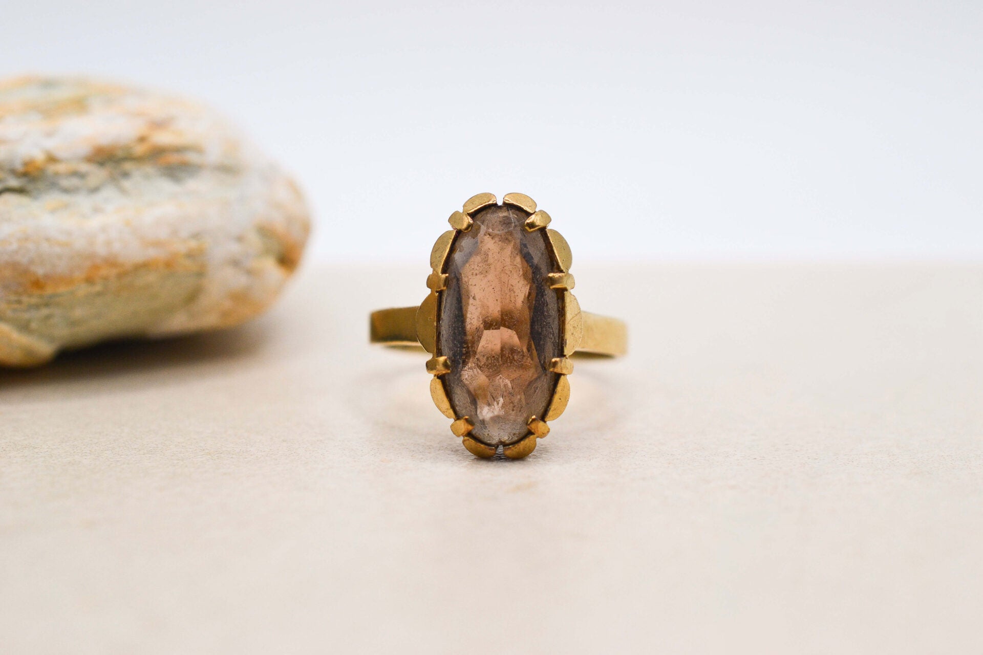Bague navette Quartz 8 carats