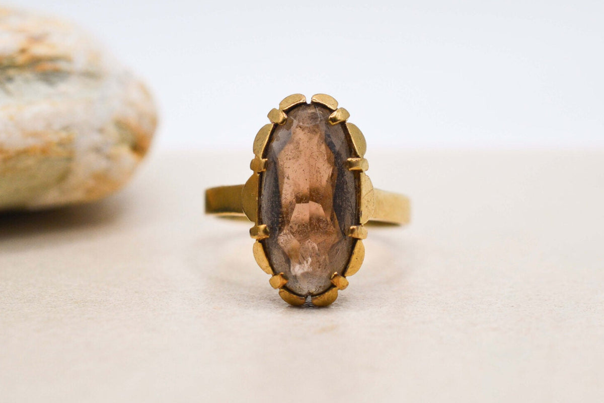 Bague navette Quartz 8 carats