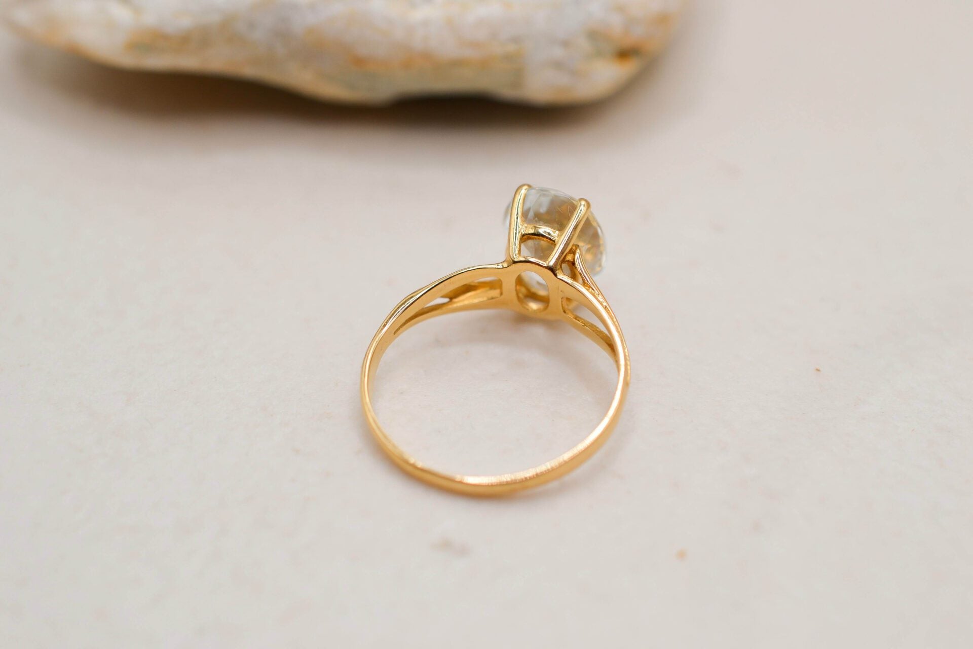 Bague solitaire Aigue-Marine