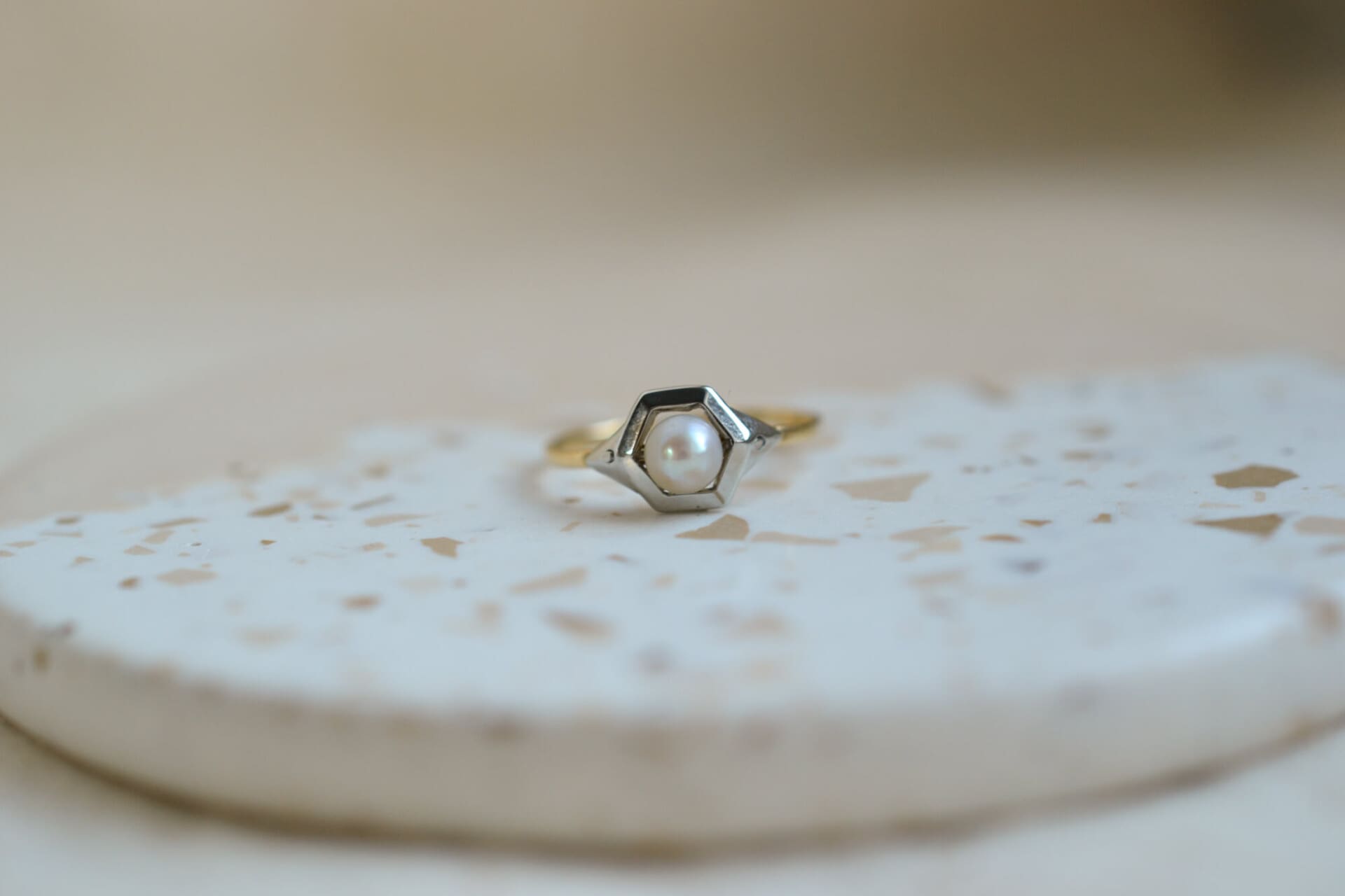 Bague 2 Ors Perle de culture