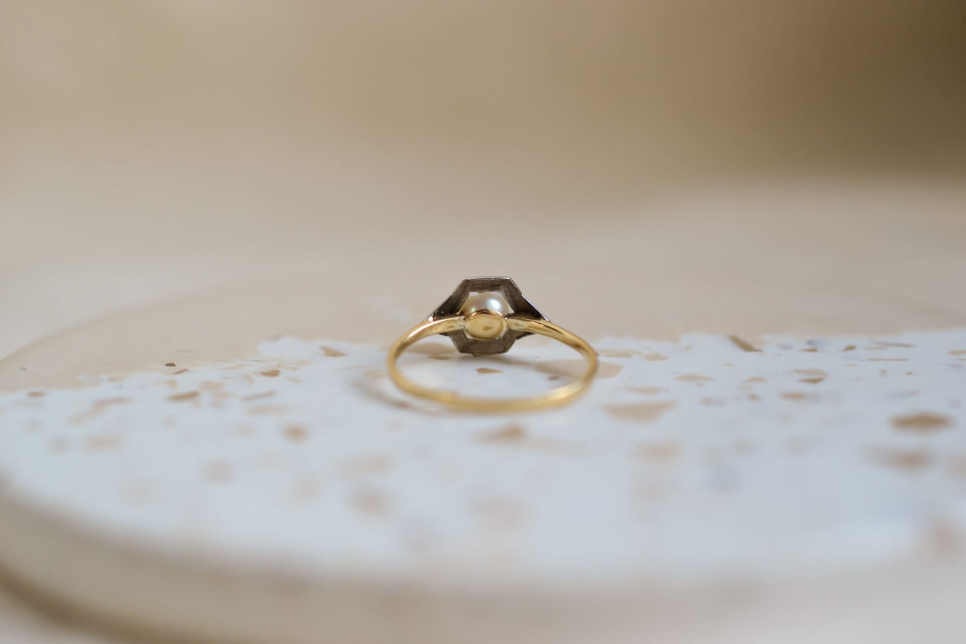Bague 2 Ors Perle de culture