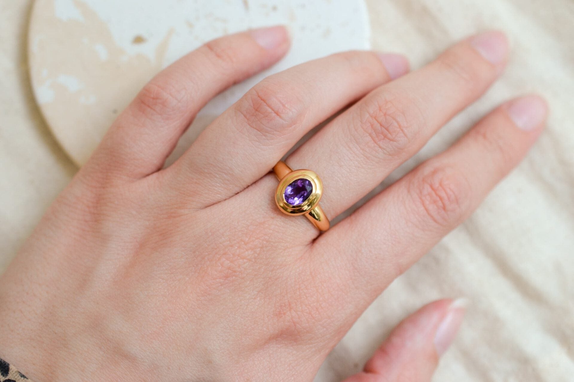 Bague Améthyste sertie clos