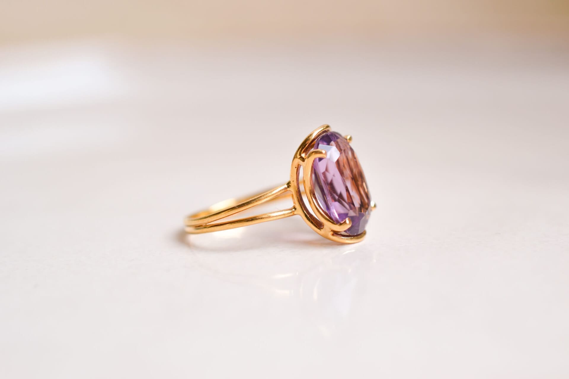 Bague Améthyste sertie griffes