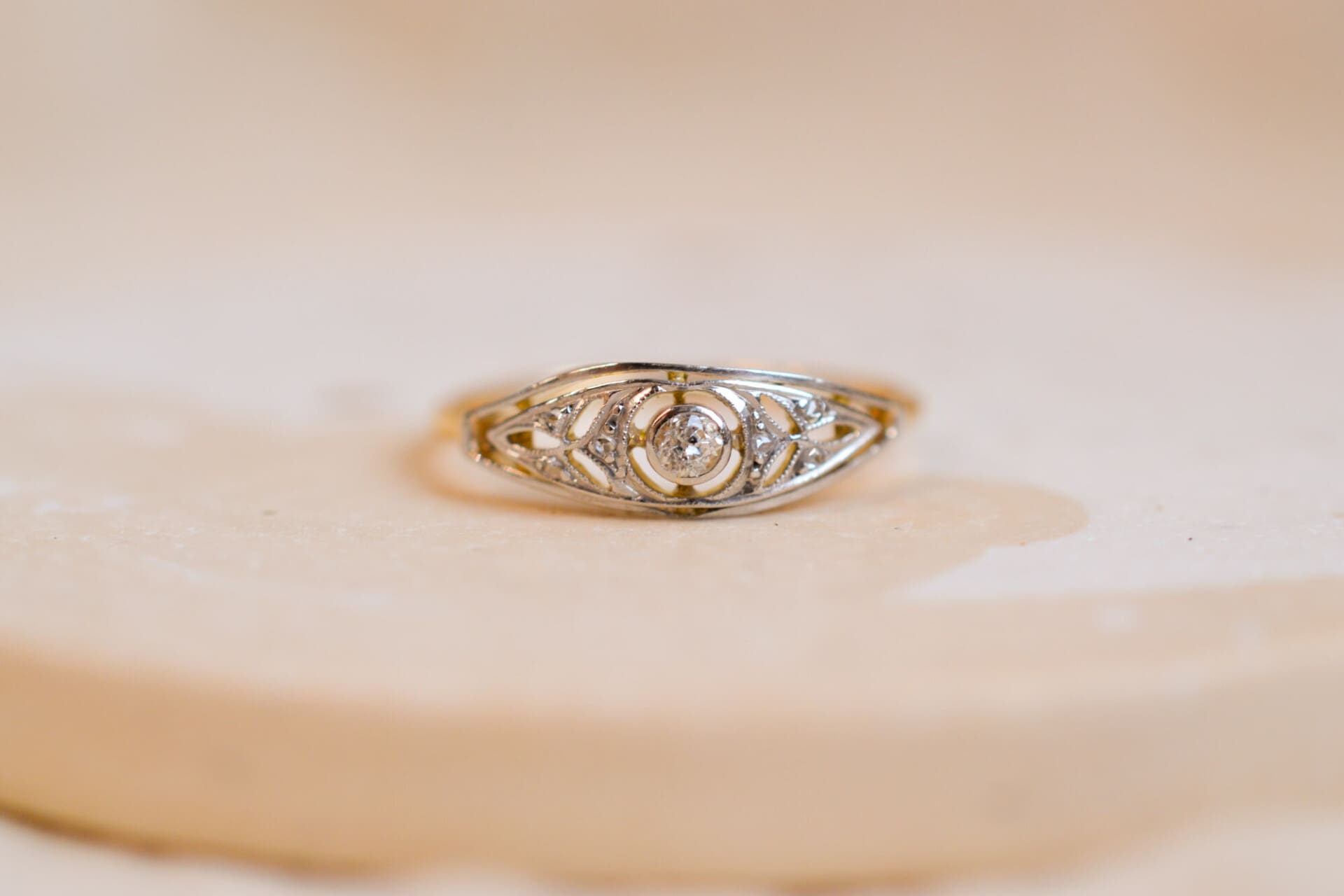 Bague Diamant Art déco ajourée