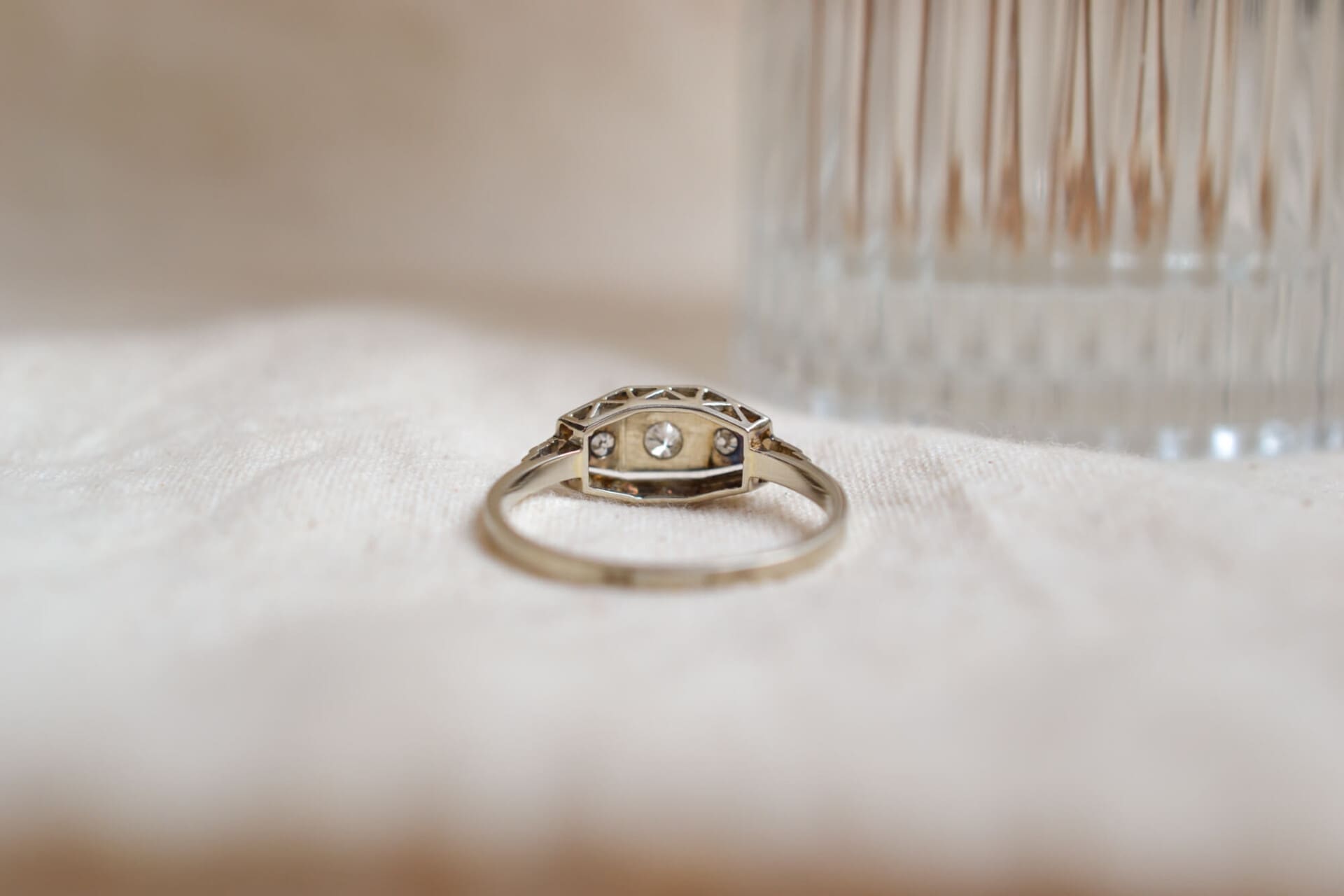 Bague Art Déco Or blanc Diamants