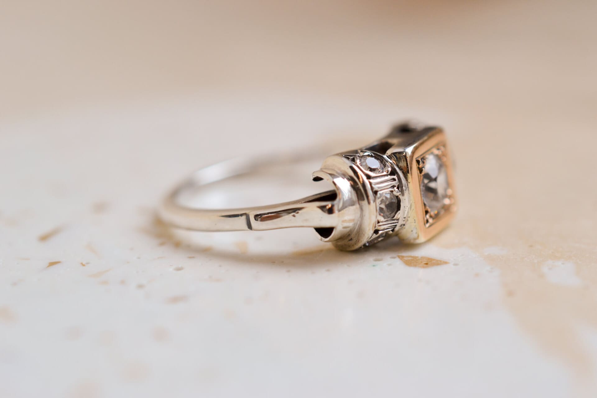 Bague Art Déco Argent Oxydes