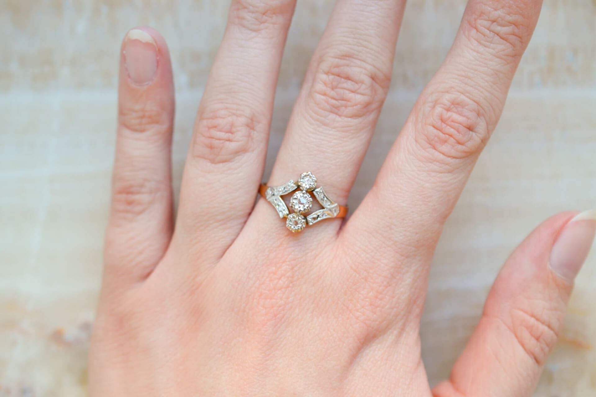Bague losange 2 Ors Diamants