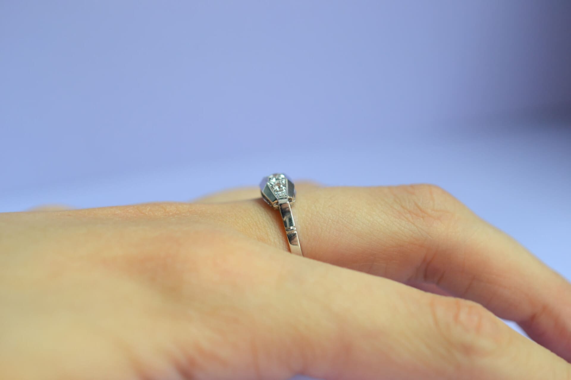Bague Art Déco pierres blanches