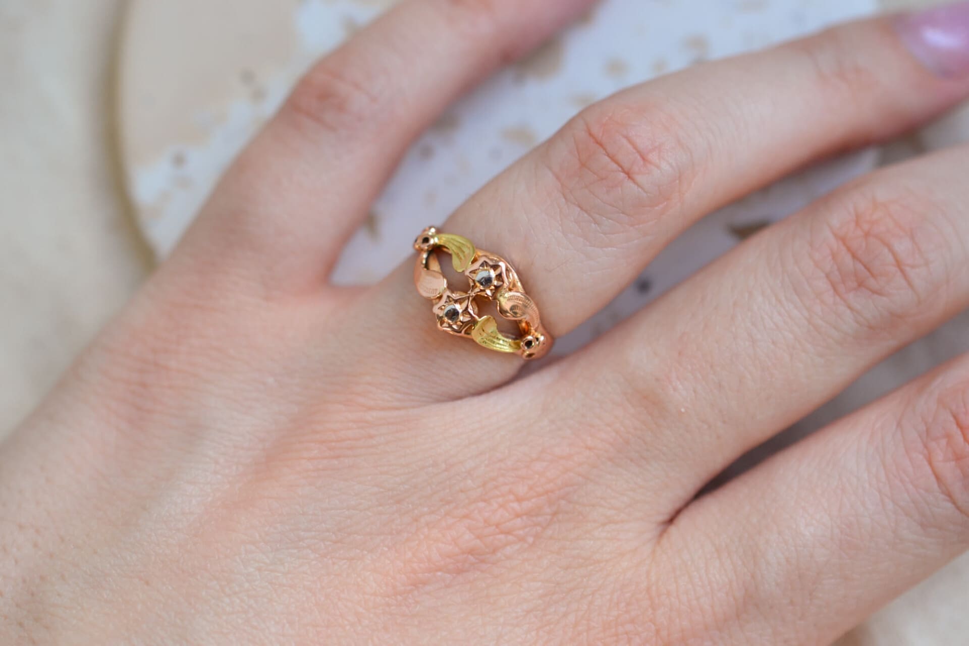 Bague Art Nouveau 2 Ors