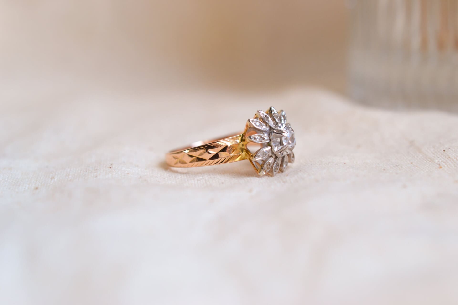 Bague Marguerite 2 Ors Diamants